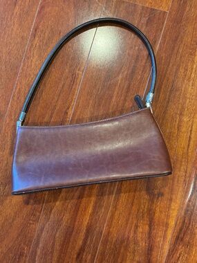 Leather Wristlet Bag in Dark Brown - Classic Minimalist